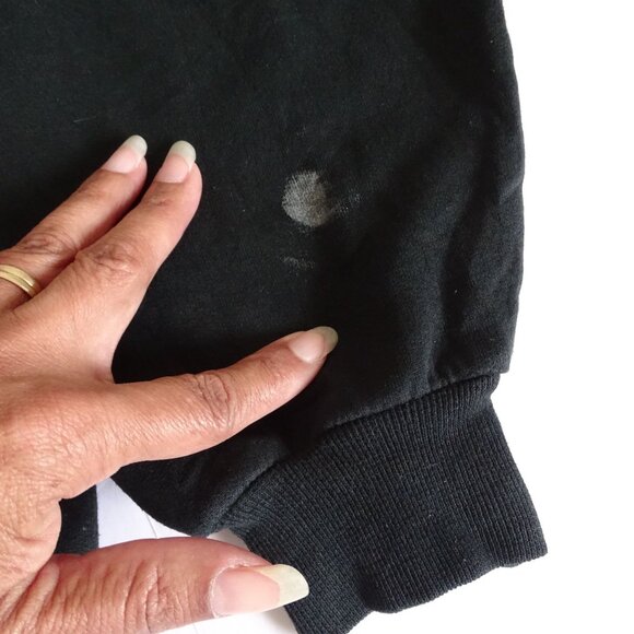 Vtg Bald Eagle American Flag Graphic Black Crewneck Sweatshirt Men Size XXL FLAW - Picture 9 of 11